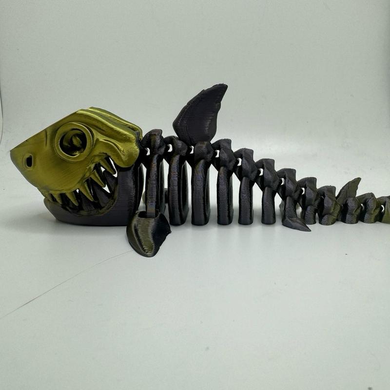 Skeleton Shark. Articulating Art 3d Print Decor Decorative Room Ornaments Decoration Eye articulated model