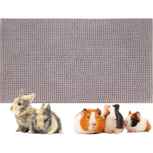 Guinea Pig Cage Liner Washable 23*15 Inch Rabbit Bedding Mat Reusable Bunny Pads for Small Animal (Grey) WATERPROOF GUINEA PIG CAGE LINERS