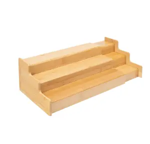Kitchen Natural Bamboo Organizers Expandable Spice Rack, 3-Tier, 12.91-22.4x7.67x4.4 in - Perfect for Storage and Organization Waterproof Vanity