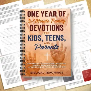 52 Week Bible Study Guide Notebook, Portable 5.5x8.3 Inches, Daily Reading Plan Tracker, Weekly Blessing and Reflection Template