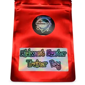 Midwest TCG Master Trainer Bag- 4 Guaranteed Hits IR AR EX Vmax Vstar- 4 Booster Packs- 4 Vintage Trading Card's -45 mixed cards Holo / Reverse Holo - 2 Custom Holo Stickers