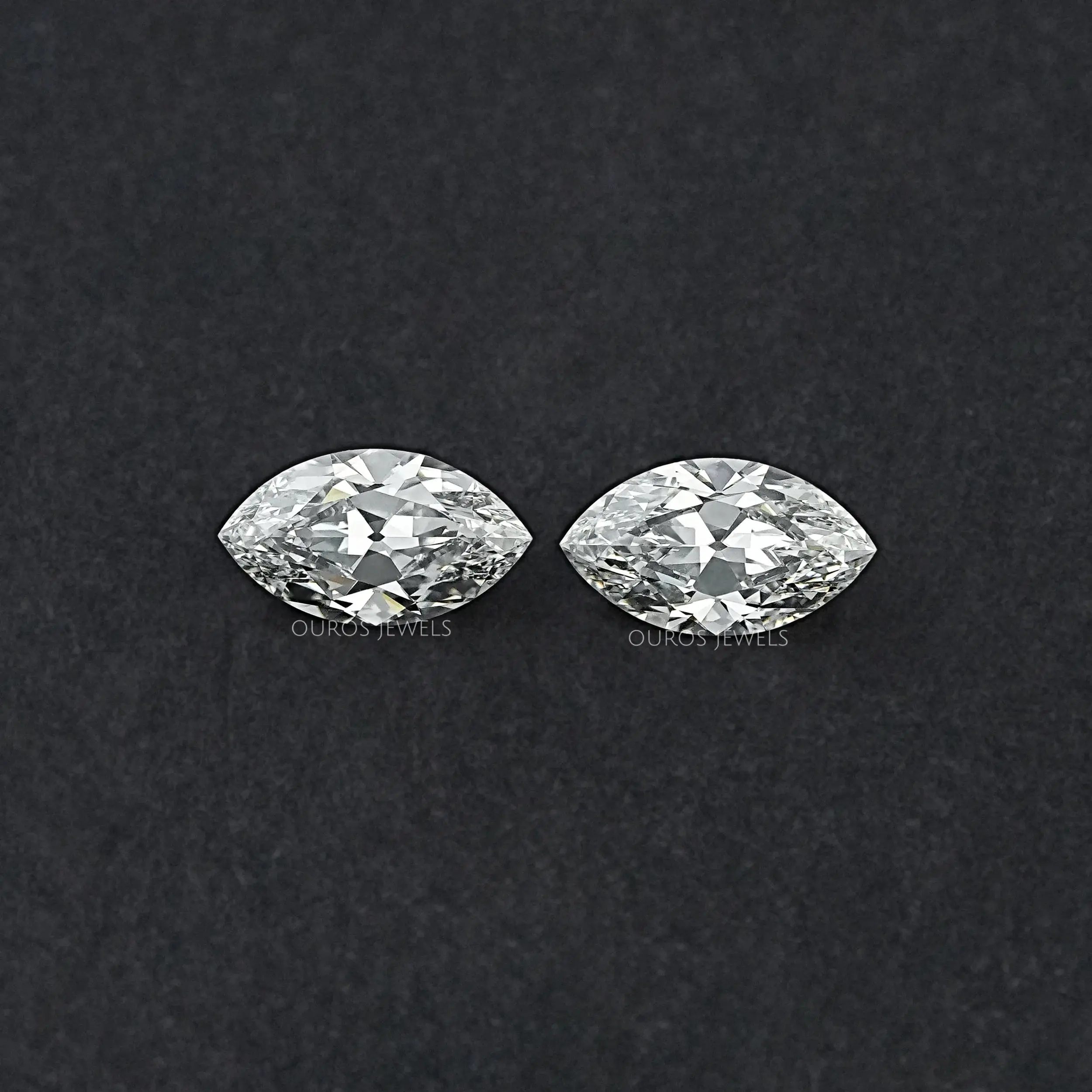 Old Mine Marquise Lab Diamond Matching Pair
