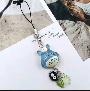 Kawaii Blue Animal Toro Phone Charm  | Soot Sprite Keychain Woodland Anime Cat Cosplay Pendant Accessories Handmade Y2K Gift
