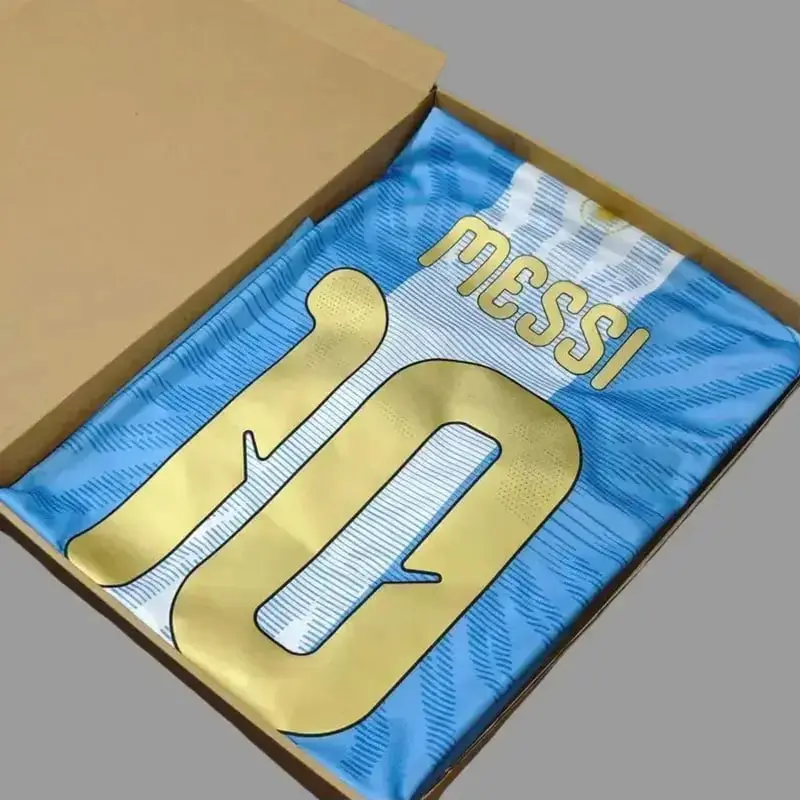 LAST DANCE MESSI NO.10 Men's Light Blue Soccer Jersey with White Vertical Stripe and Gold Trim on Sleeves #SOCCER 8B