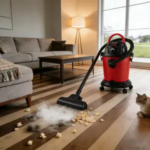 Wet Dry Shop Vacuum Cleaner with Rolling Wheels, Multi-Purpose Heavy-Duty Canister Vac for Garage, Home, Workshop & Outdoor Cleanup