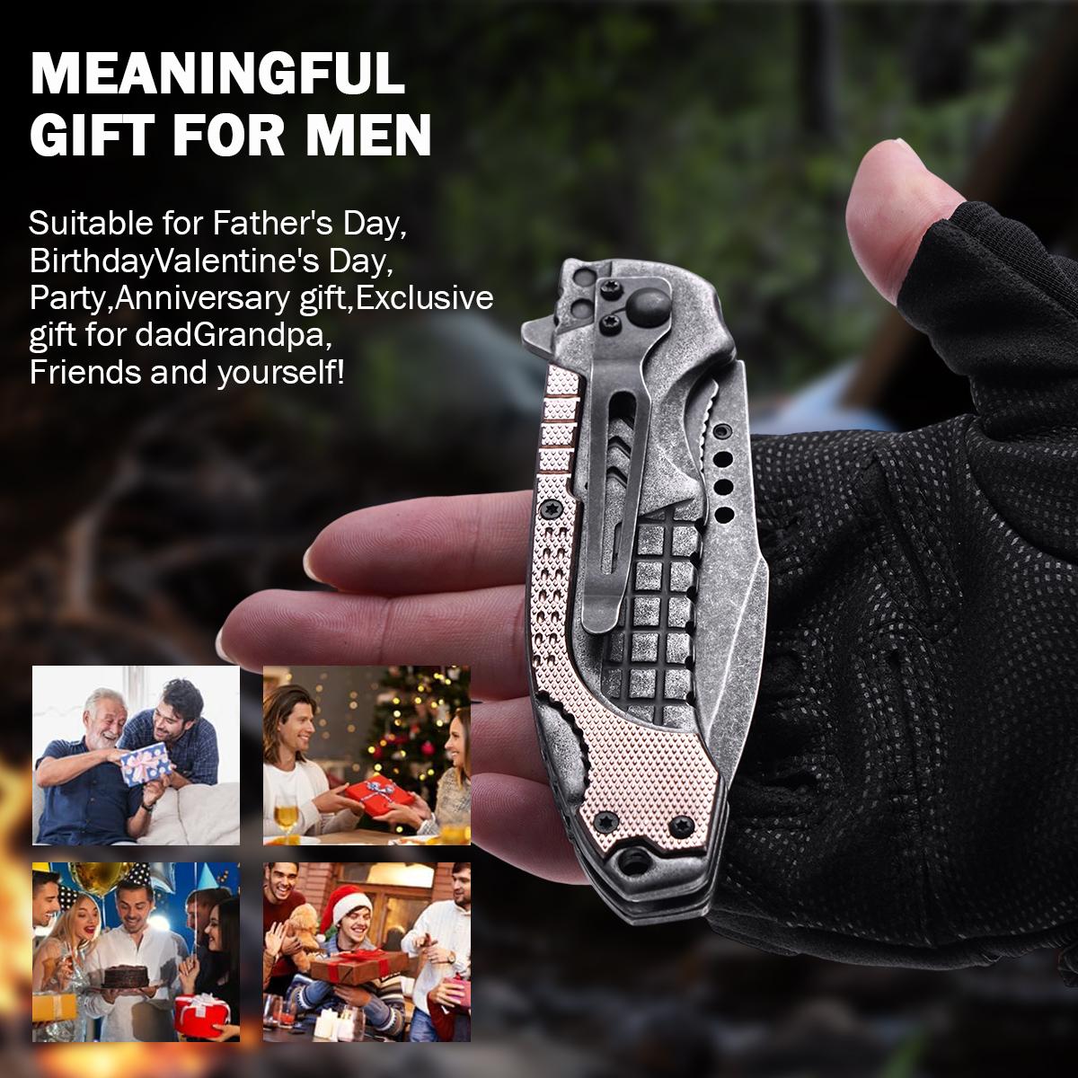Heavy-Duty Rescue Style Folding Knife, EDC Gear for Outdoor Adventures & Everyday Carry
