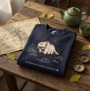 Embroidered Appa Sweatshirt, Flying Bison Shirt, Movie Embroidered Hoodie, Anime Aesthetic Gift for Fans