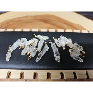 19-Piece Handmade Wire Wrap Quartz Crystal Lot - Elegant Home Decor Statue, Spiritual Figurine