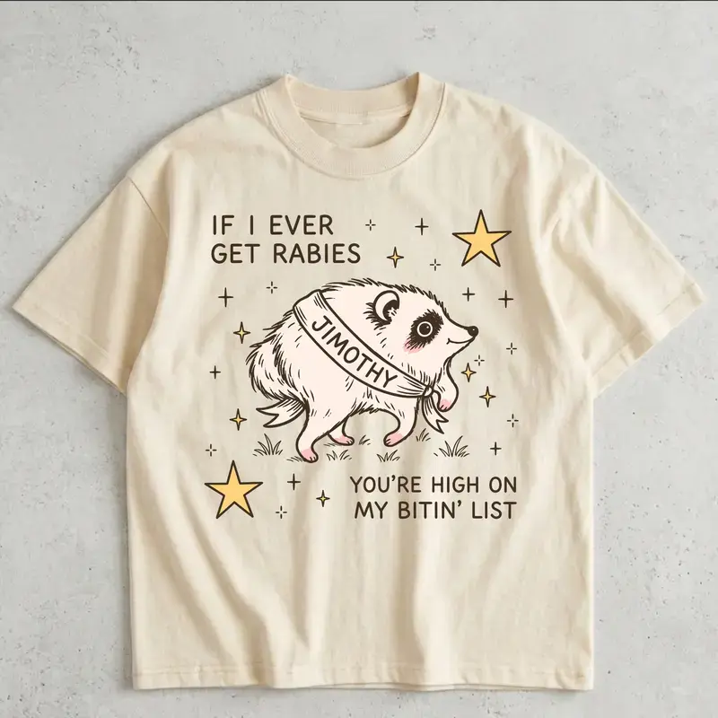 Jimothy Raccoon Viral Shirt, If I Ever Get Rabies You’re High on My Bitin’ List Tee, Short King Seattle Raccoon Shirt, Cute Trash Panda Gift