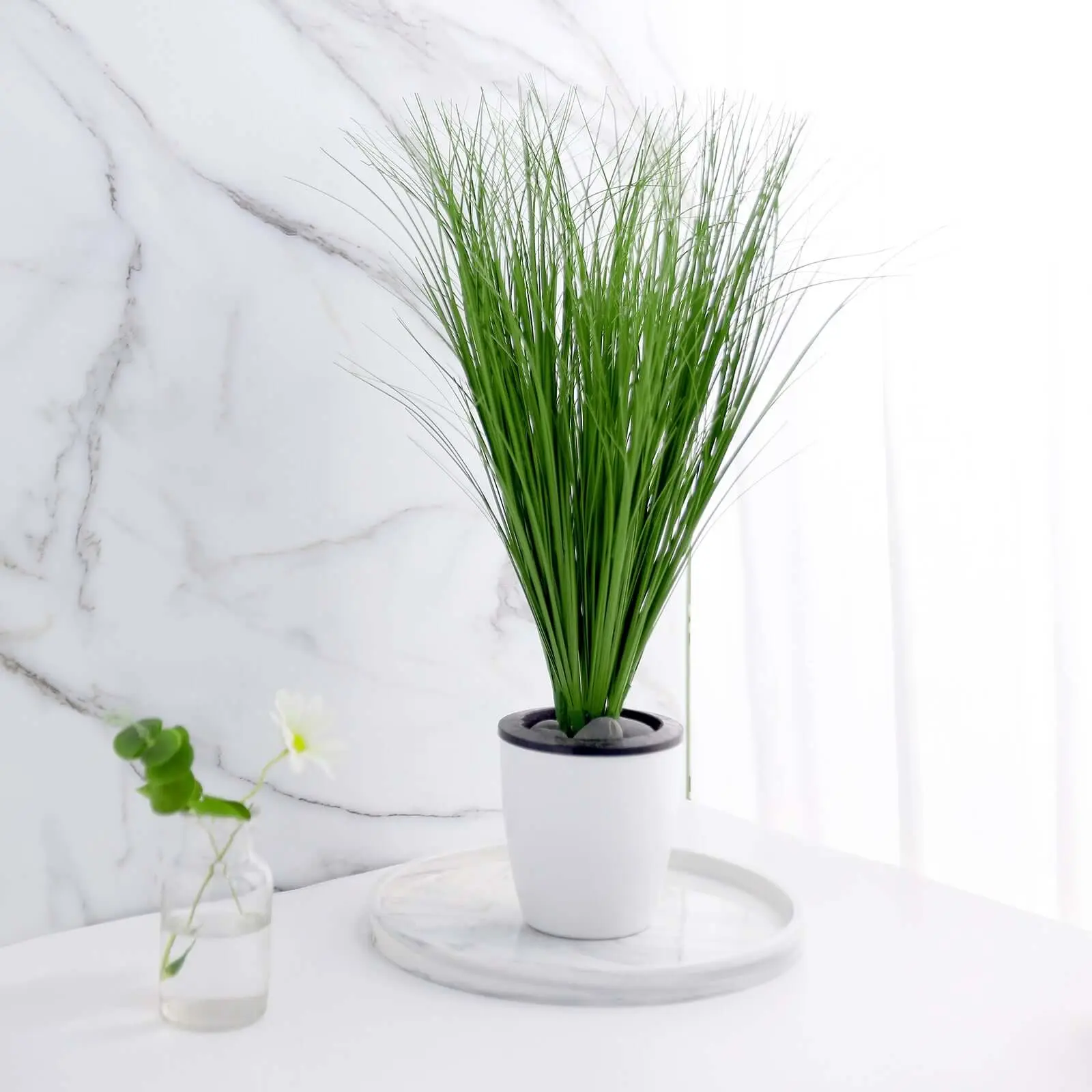 20" Green Artificial Grass Sprays, 3-Piece Indoor-Outdoor Plant Decor for Home Supplies & Home Decor