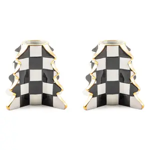 MacKenzie- Childs Set of 2 Holiday Candle Holders