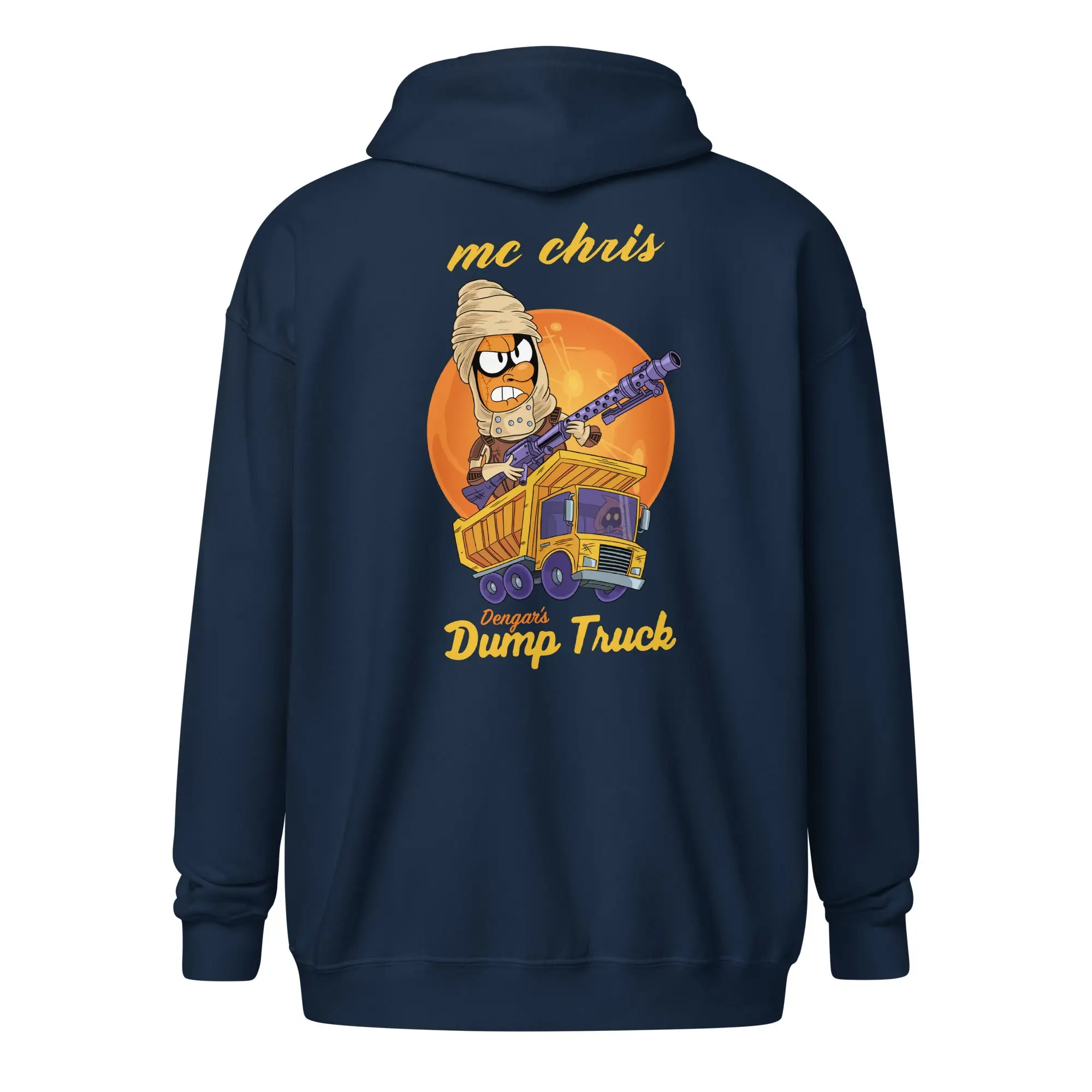 dengar's dump truck unisex zip hoodie