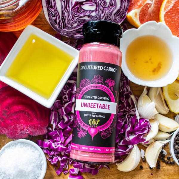 The Cultured Carrot Unbeatable Fermented Dressing Sweet & Luscious Blend with Beets Red Cabbage & Avocado Oil US Product