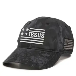 Jesus With American Flag Premium Embroidered Hat