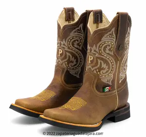 Rodeo Bull Fight Honey Rubber Sole Leather Boot