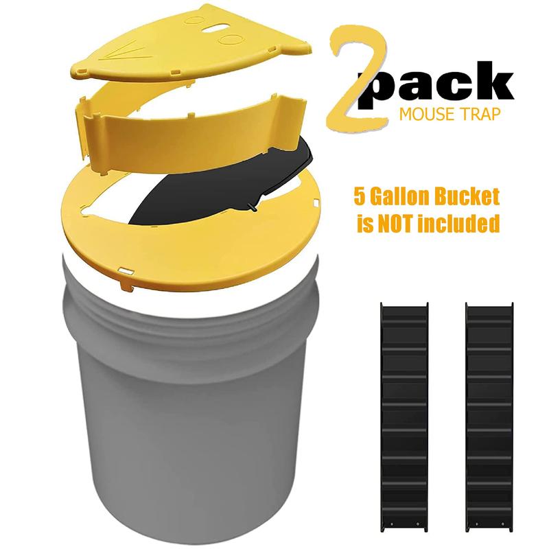 Bucket Mouse Traps Flip Lid 5 Gallon Auto Reset Reusable Humane Mice Rat Traps for Indoor Outdoor 3 Pack Pet Friendly Easy To Use Multi-Scene Application