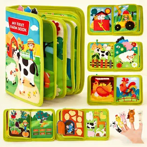 Montessori Farm Theme Busy Book,Fidget Novelty Items,Colors Numbers Alphabet Animals Sensory Quiet Learning Toy, Fun Gifts for Boys Girls Birthday