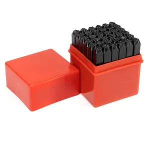 NEIKO 02624 Number and Letter Punch Set with Heat-Treated Steel Punches for Imprinting and Arts and Crafts, 1/4-Inch Shaft, 36-Piece Stamp Set