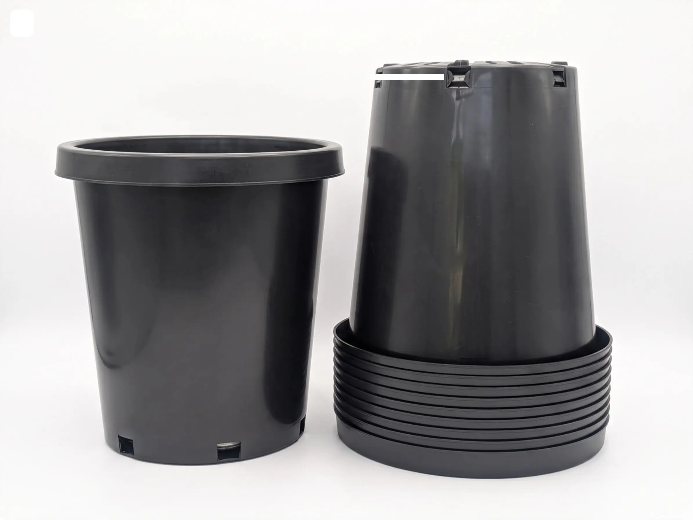 15 Gallon Nursery Pots (Multi-Pack) - Green Oasis - Premium Injection Molded Black Plastic Planters, Heavy-Duty Commercial Grade with Drainage Holes - Ideal for Large Trees, Shrubs