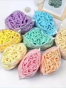 50 Piece Elastic Hair Ties Set, High Stretch No Damage Easy Hair Bands, Casual Style All Seasons, Textile Coating Nylon Material