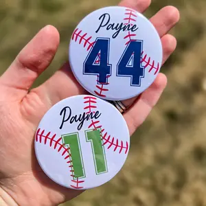 Message Me to Custom - Custom Baseball Pin Button, Personalized Athlete Senior 2026 Sports Player Game Day Pin Buttons - Fashion Accessories Pins, Gifts for Him & Her