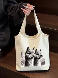 Canvas Shoulder Bag Alpaca Art Alpaca Lovers Cute and Practical Ideal for Mother's Day,Easter,Ramadan,and graduation ceremonies.
