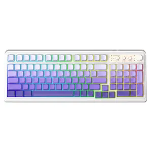 AULA S99 Wireless Gaming Keyboard, Tri-Mode Bluetooth/2.4GHz/USB-C, RGB Backlit Mechanical Keyboard for Office and Gaming, Custom Macro Keys, Number Pad Included S99 Keyboard  Fixed Keycaps & Switches (Non-Replaceable)