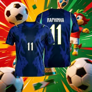 2026 Brazil Away 10#Neymar and 7#VINI 11#Raphinha Short And Long Sleeve Soccer Jersey Fans Versio Breathable