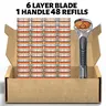 Men's Razor Blade Replacement Kit 48+1 PCS-Manual Shaver Set with Rust-Proof Sharp Blades, Easy Replace, Fully Washable, Classic Grooming Tool for Daily Shaving Travel & Back to School Essentials