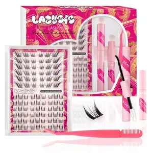 Lazysis Lazy Fairy Cat Eye Foxy Mixed Kit Lashes clusters | Wispy Natural Volume Mink Look, Lightweight & Reusable, Soft Glam Lash Extensions for Everyday Wear, Beginner Friendly, Easy Apply, Viral Clean Girl Must Have Makeup Eyelash