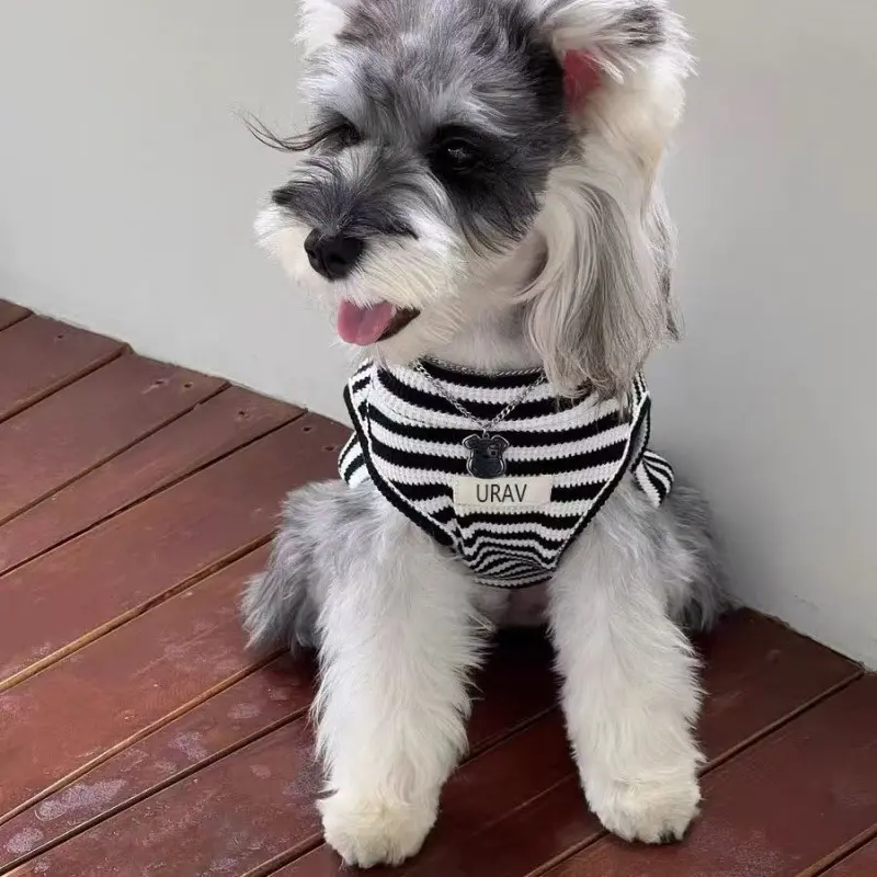Pet Dog Summer Lightweight Anti-Shedding Cute Striped Top Vest For Small Puppies Teddy Shih Tzu Schnauzer Puppy Clothes