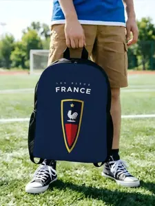 1PC Daypack France Sturdy Shoulder Backpack Football Female Gift Versatile Handbag HikingBack to School Season Match Day Essentials