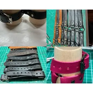 Restrictive Bracelet Discreet Leather Cuff 3/4" Wide 20" Long Fashionable Bangle with Secure Rivets and Solid O Ring