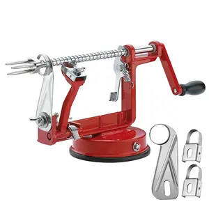 Apple Peeler Corer, Long lasting Chrome Cast Magnesium Alloy Apple Peeler Slicer Corer with Stainless Steel Blades and Powerful Suction Base for Apples and Potato