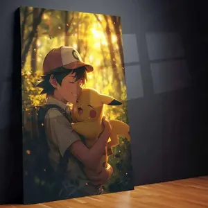 Ash & Pikachu’s Love Poster, Unique Otaku Room, Anime-Inspired Wall Art, Fan Gift, Unframed Print, Home Decor