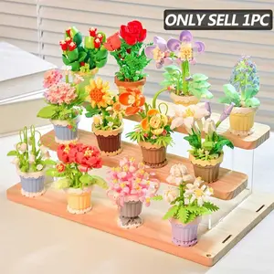 Flower & Succulent Design Building Blocks, Flower Bricks, Creative DIY Mini Flower Blocks, Plant Building Toys, Creative DIY Building Block Sets, Enhance Creativity & Patience