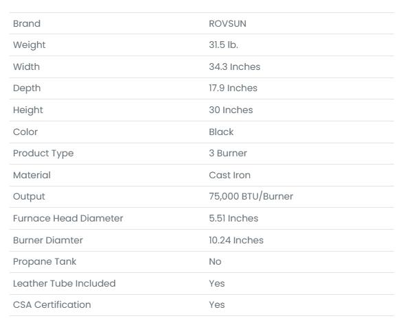 [ FLASH SALE ] ROVSUN 3-Burner 225000 BTU Outdoor Camping Propane Stove