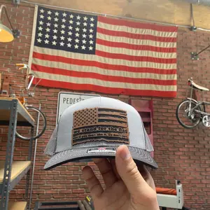 We stand for the flag leather patch hat