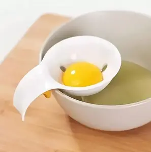 1pcs, Egg Yolk Separator Divider Holder, White Plastic Egg White Filter, Household Eggs Tool, Cooking Baking Tool, Kitchen Gadget