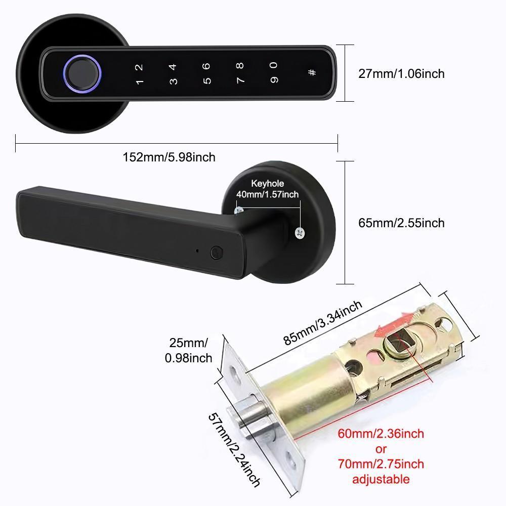 vUpgraded Door Lock Biometric Fingerprint Bluetooth Password Keyless Keypad Entry