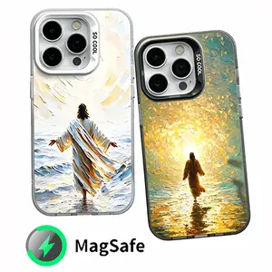 God's Plan Jesus Walking on Water Phone Case Camera Lens Protection Shockproof Magnetic iPhone Case for iPhone 11-17 Pro Max 16 Plus and Samsung Galaxy S21-S26 Ultra Fe Anti-fall Hard Casing.Perfect Gift for Friend and Family