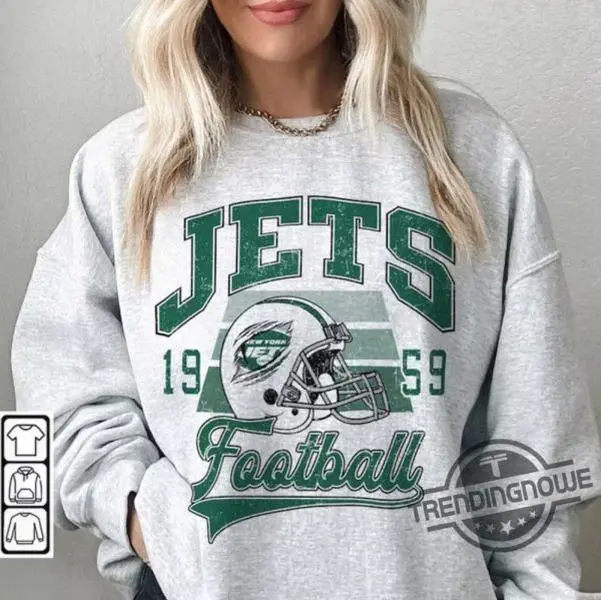 Jets Football Sweatshirt, Retro Foobal American Crewneck, Made In USA, Gift For Football Fan