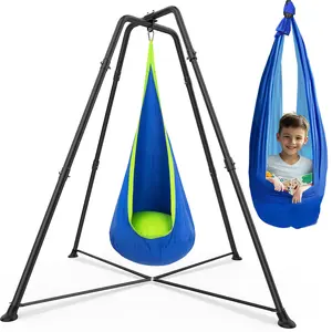 X-Shaped Metal Swing Stand Frame - Compatible with Sensory/Pod Hammock Chair, Indoor Outdoor Use for Kids & Adults, 330LBS Weight Capacity