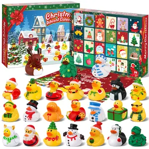 Gigilli Advent Calendar Christmas Rubber Ducks 24 Days Countdown Gift for Kids Boys Girls Christmas Party Favor Gifts Christmas Goodie Bag Stuffers Rubber Ducky Bath Toys Kids Showers