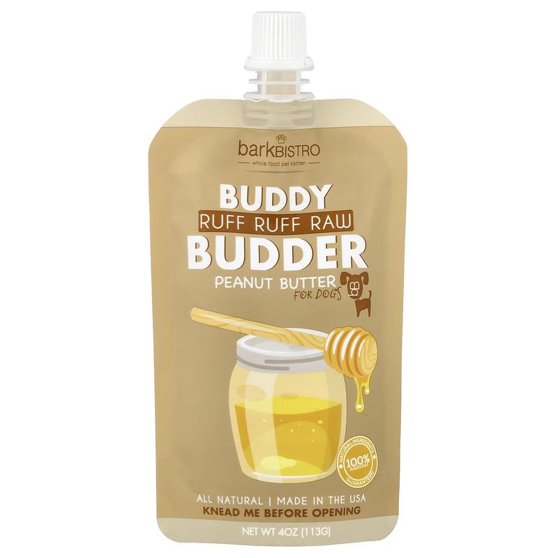 Bark Bistro Buddy Budder, Peanut Butter, For Dogs, Ruff Ruff Raw, 4 oz (113 g)