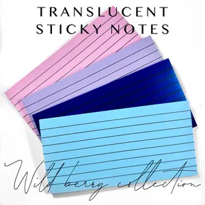 Translucent Sticky Notes - 6"x3" Lined - Wildberry Collection