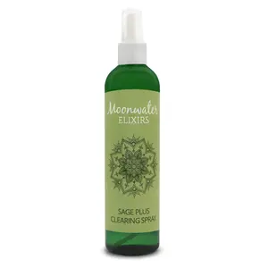 Sage Spray for Clearing Negative Energy White Sage Smudge Spray for Clearing Negative Energy and Protection - Charged under a Full Moon Infused with Quartz Crystals and Reiki