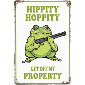 Frog Room Sign Funny Frog Bedroom Door Decor Vintage Metal Tin Signs Hippity Hoppity Get Of My Property Sign
