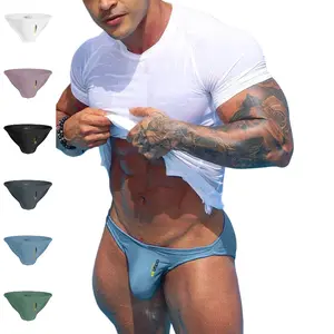 Men's Modal Sexy Briefs Solid Panties Cueca Tanga Comfortable Breathable Quick Dry Soft Underwear Plain Style for Everyday Wear