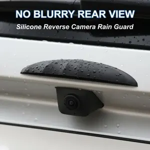 2pc Silicone Rearview Camera Rain Cover, Thickened & Widened, Triangular Design, Frosted Surface, All-Weather Waterproof, Universal Fit, Car Accessories, Automotive